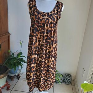 Ronni Nicole Brown and Tan Midi Sundress